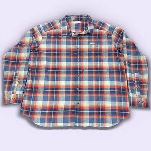 Columbia Men's Casual Plaid Shirt - Red, Blue, and White